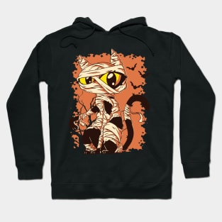 Mummy Black Cat- Spooky Halloween Cat Hoodie